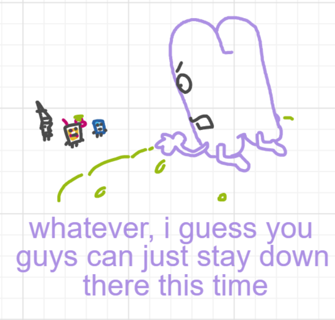 A panel from Running Duos, episode four of the Board Boards object show by Furretwalk/WalkingFurret.